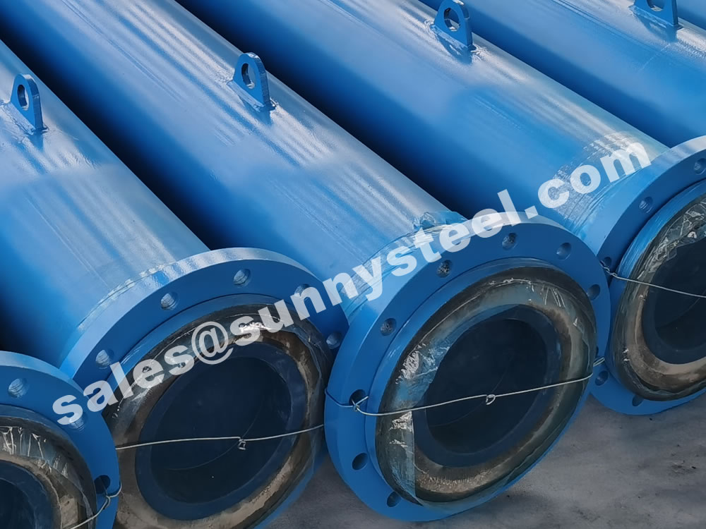 Cast basalt lined steel pipe