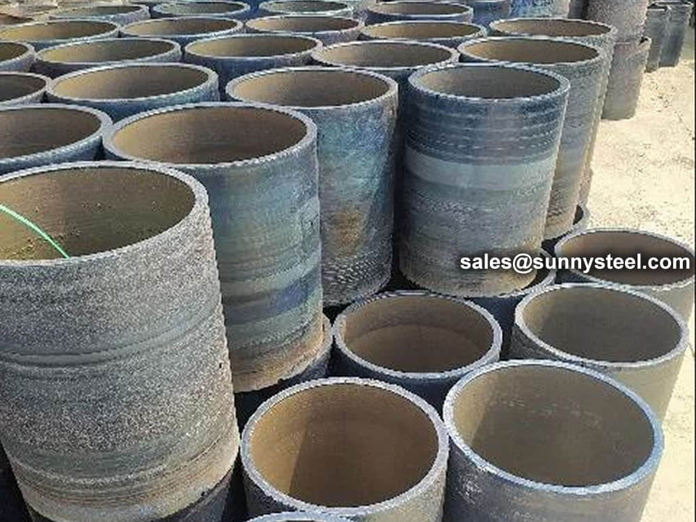 Cast basalt pipes