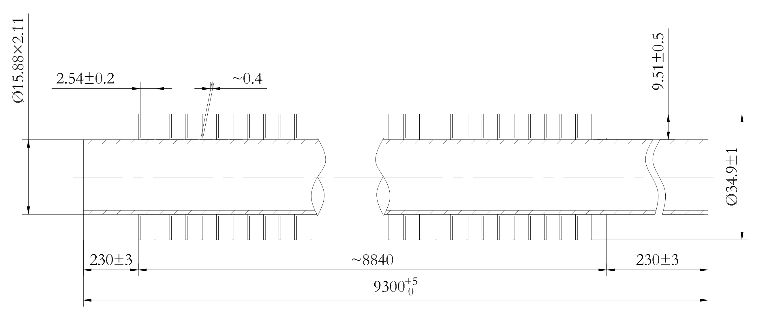 ASME SA179 tubes drawing