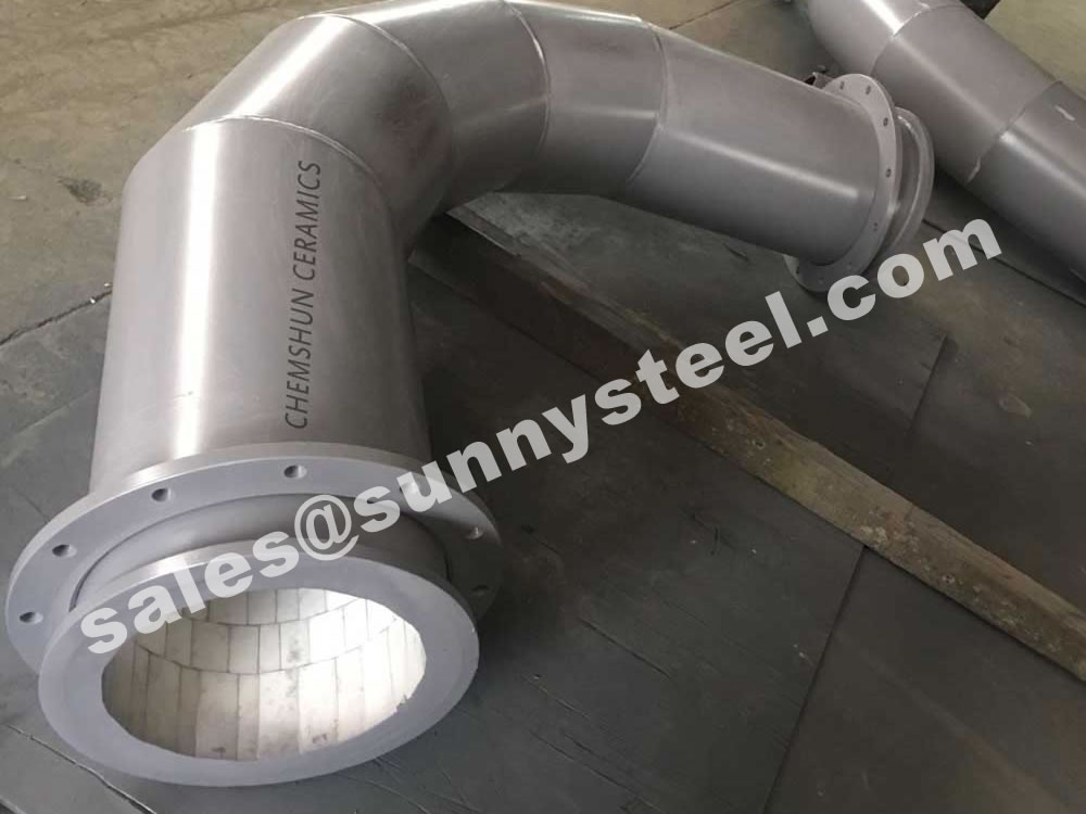 Mining Slurry Conveying Pipe Lined With Alumina Ceramic Tile Liner