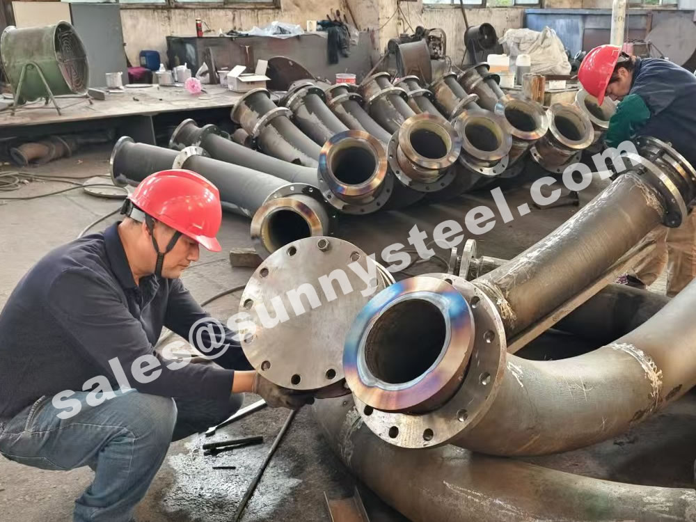 Mining Slurry Conveying Pipe Lined With Alumina Ceramic Tile Liner