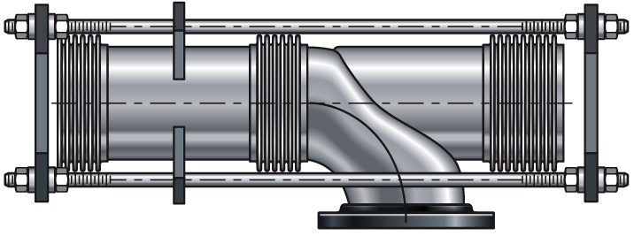 Pressure balanced elbow expansion joint