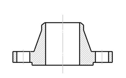 Raised face weld neck flange