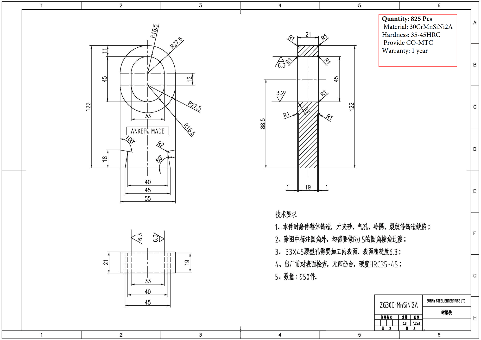 Slab Deburring Machine Hammer