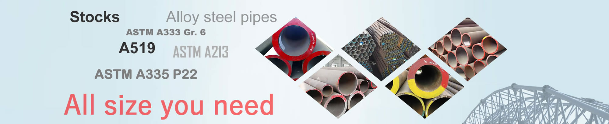 Alloy steel pipes stock