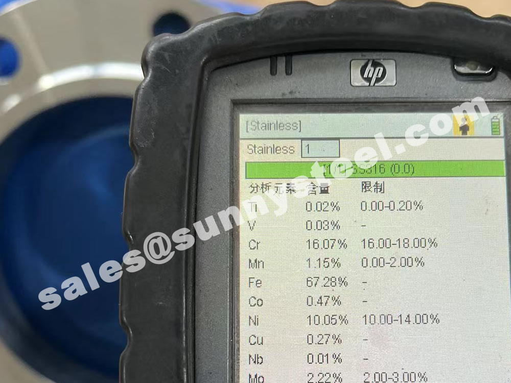 SS 316 Flange PMI test